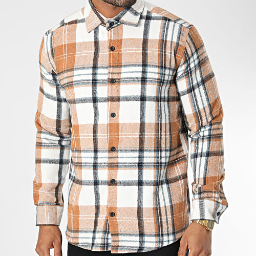 Chemise Manches Longues A Carreaux Dessen12 Beige