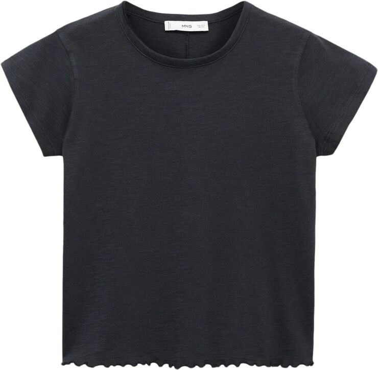 MANGO Short-sleeved cotton t-shirt Black
