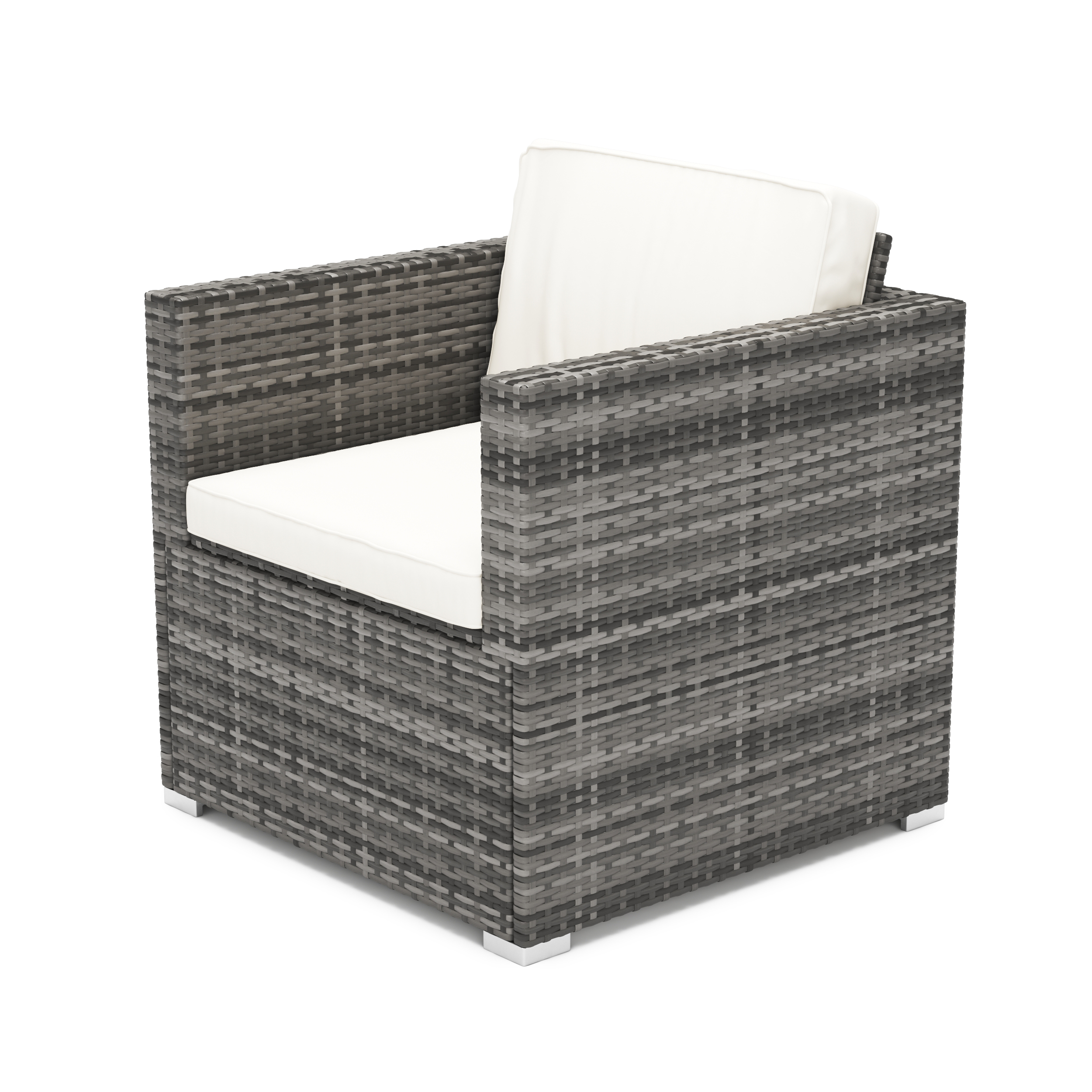 Rattansessel KOS grau/weiss