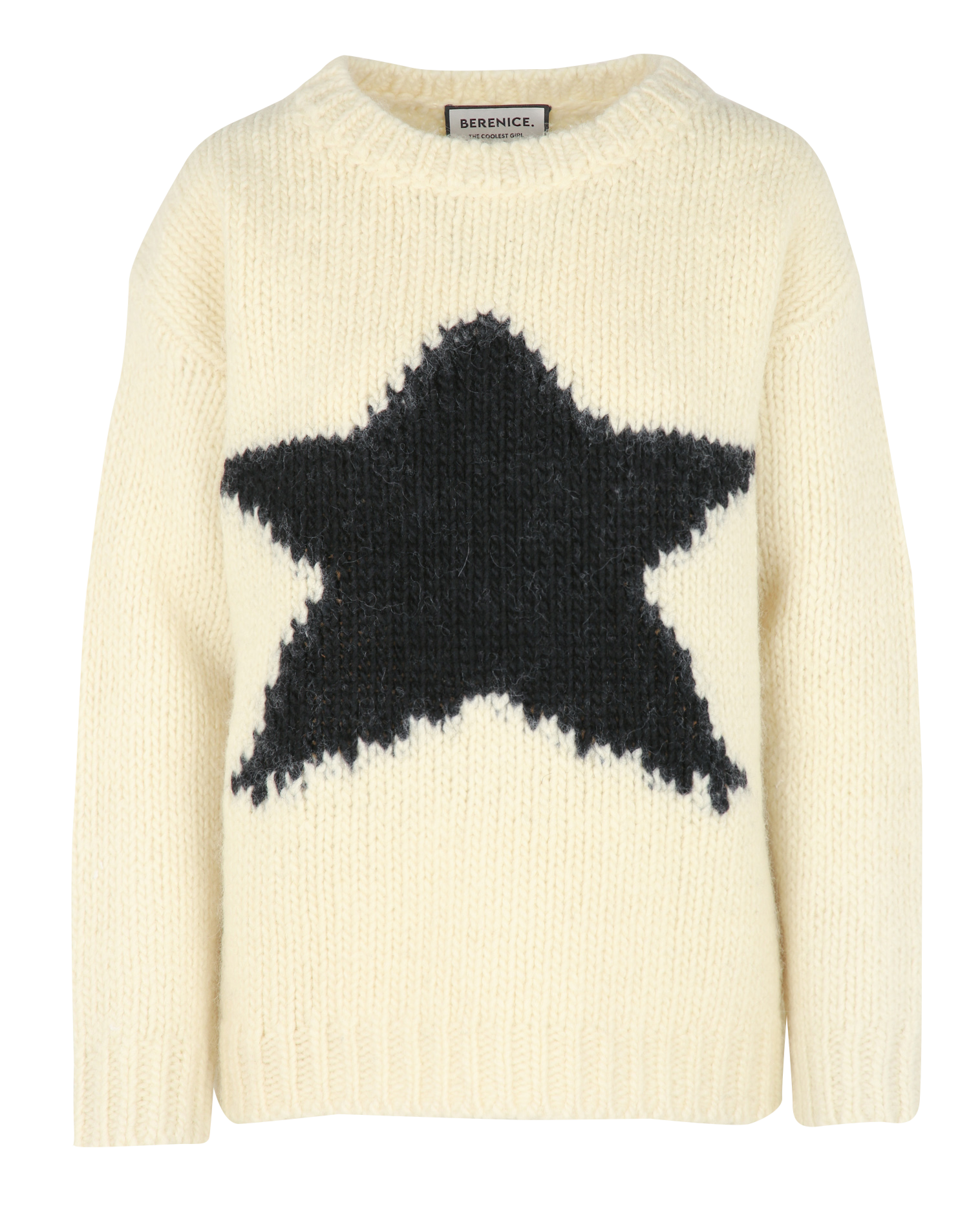 AMBRE - Pull col rond en laine | Beige