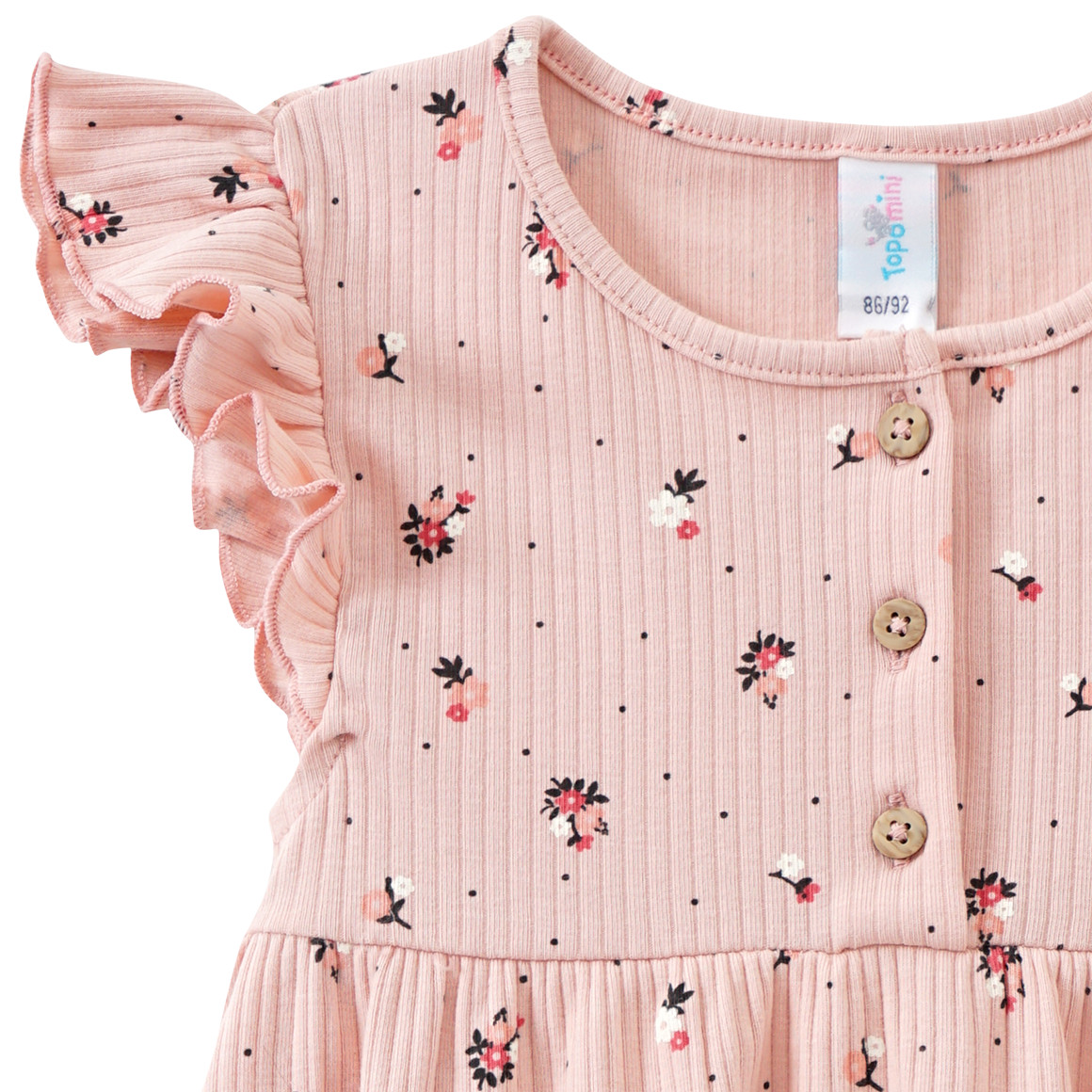 Topomini Baby Kleid mit Ripp-Struktur rosa