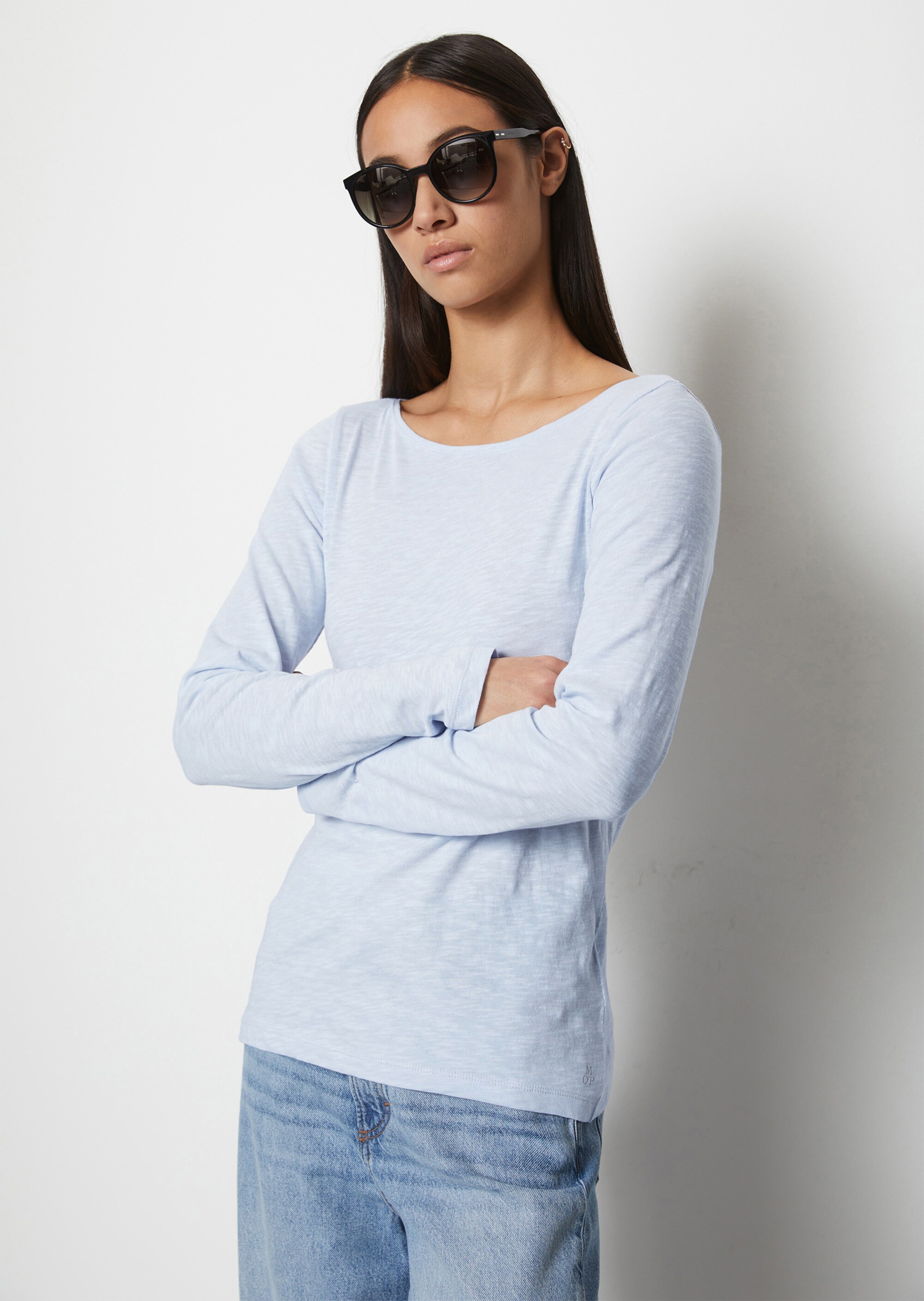Longsleeve regularaus Slub Jersey