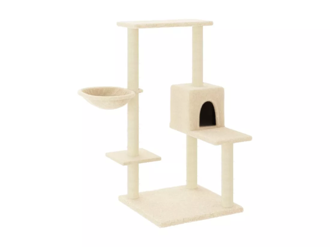 Arbre à chat avec griffoirs en sisal Crème 95 cm