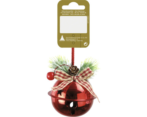 Kerstboomversiering, decoratief object, bel, rood