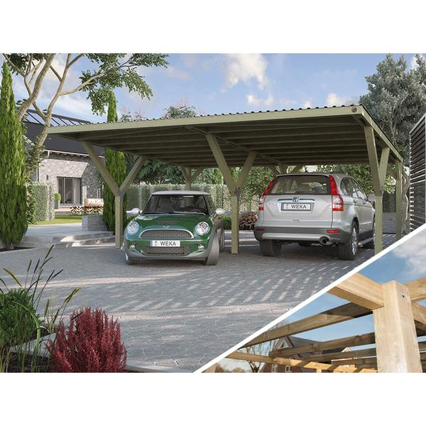 Weka Y-Doppelcarport 612 ohne Dacheindeckung,