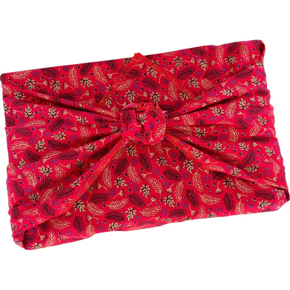 Furoshiki Grand 73 X 73 Cm Tiges Rouges De Noël Ex1013
