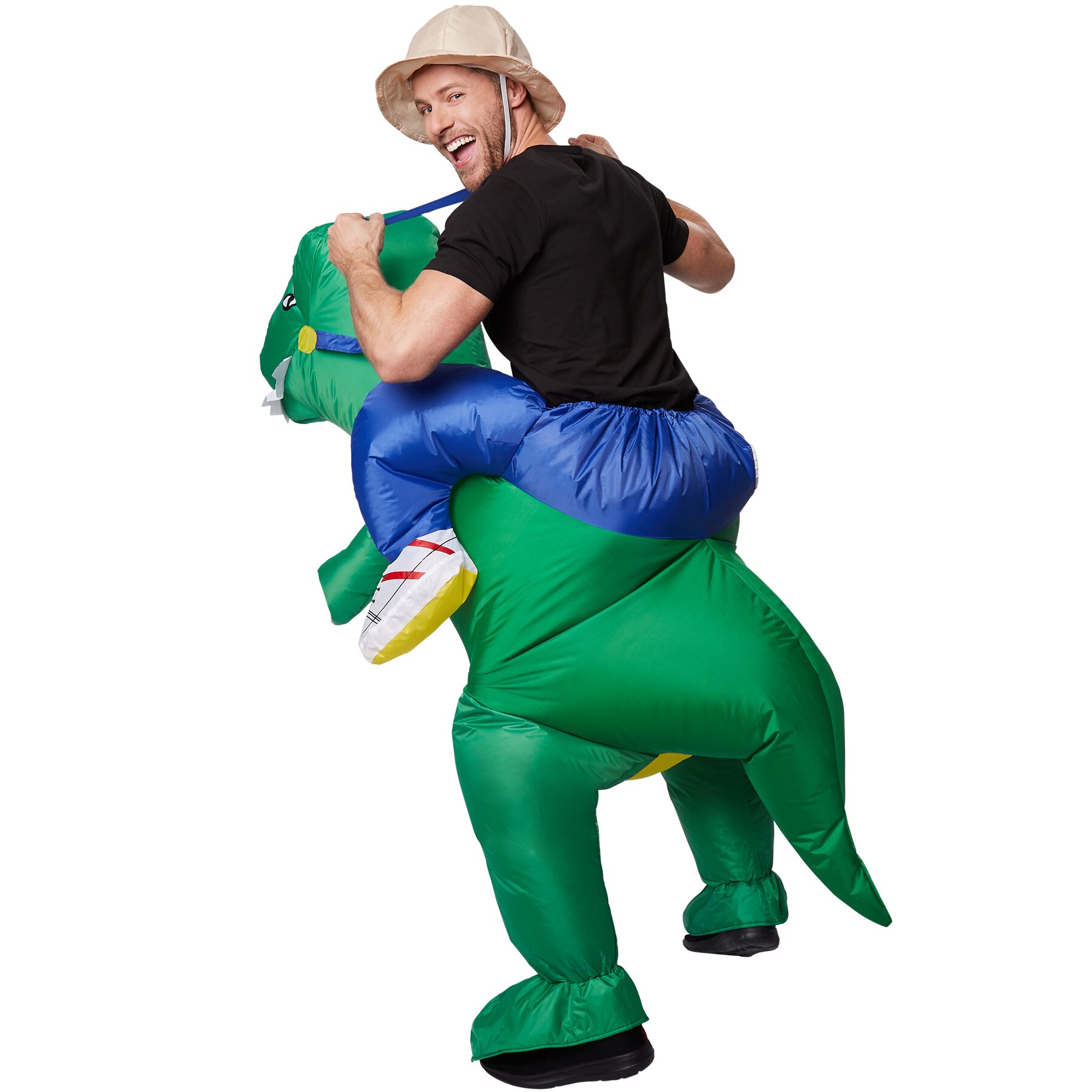 tectake® Selbstaufblasbares Aufsitzkostüm Dinosaurier