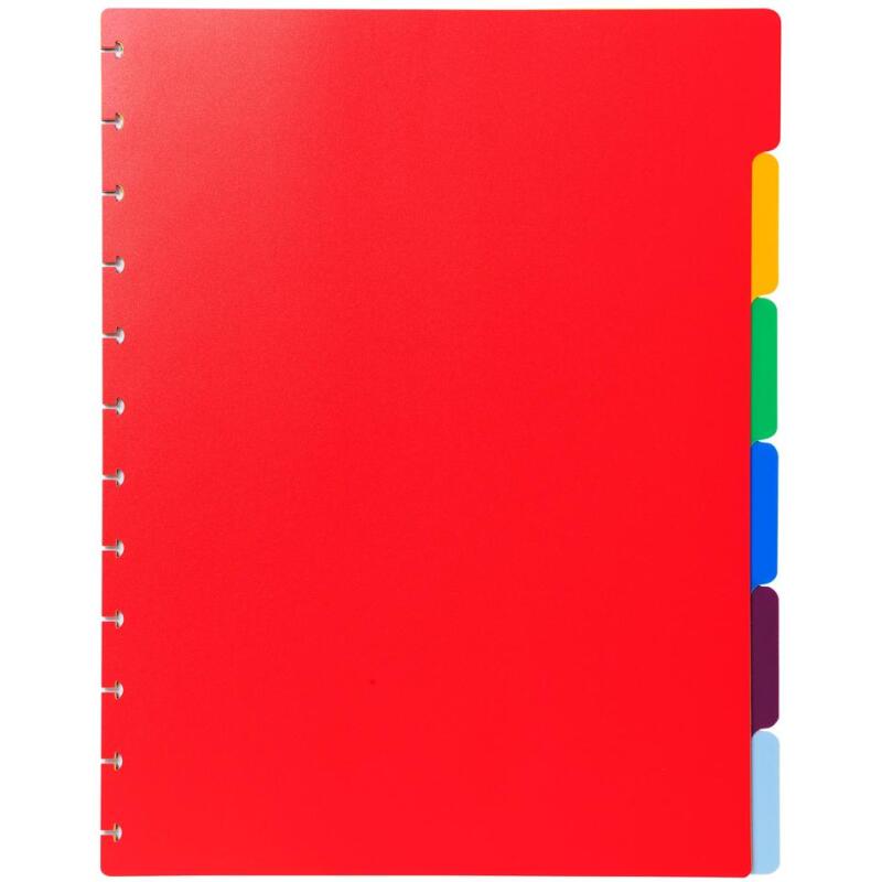 Intercalaires polypropylènes couleurs 6 positions pour porte-vues à anneaux