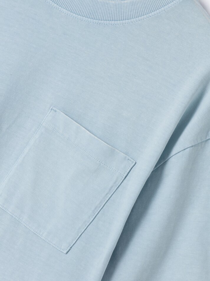 Camiseta com efeito lavado - Azul claro