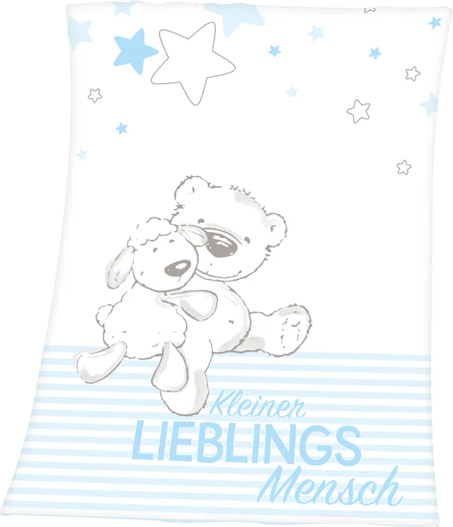 Baby Best Babydecke »Kleiner Lieblingsmensch« mit tollem Motiv und Schriftzug, Kuscheldecke