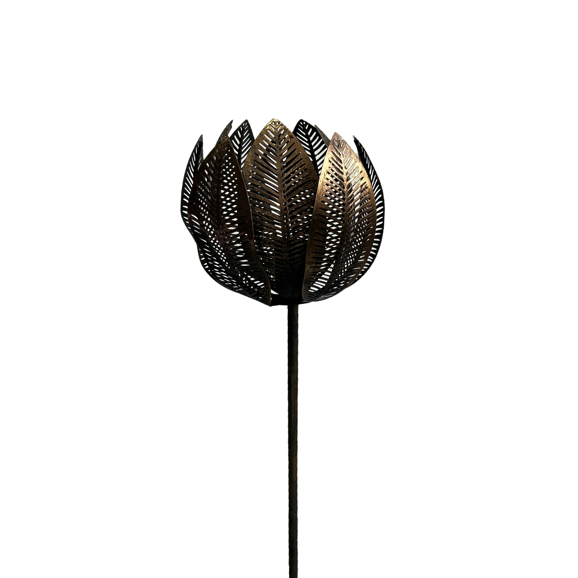 Stehleuchte 'Bourgeon‘ aus Metall, antik gold, H 124,5 cm, Ø 20 cm von fischer's lagerhaus