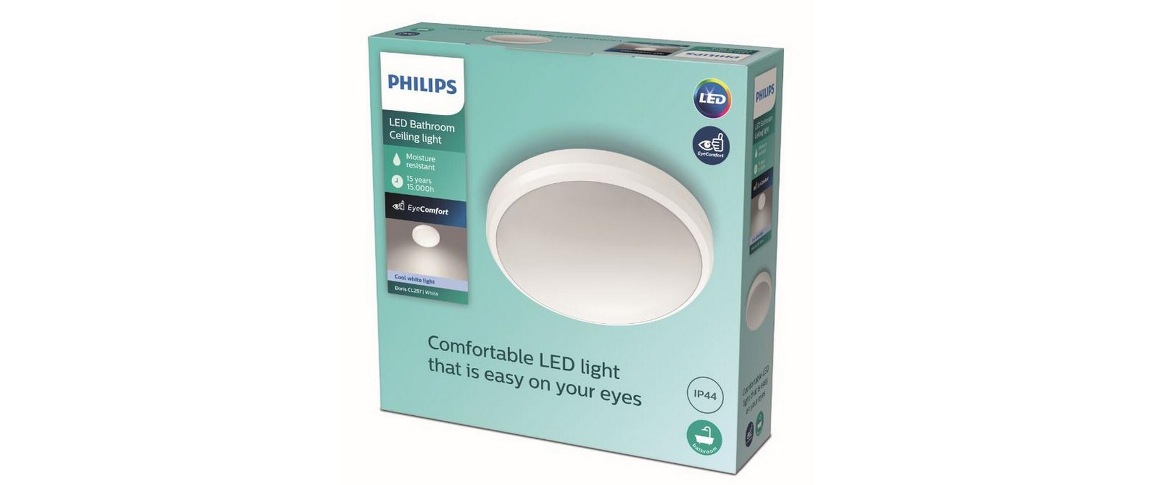 Deckenleuchte Doris, 6W, 4000K, IP44, weissDeckenlampe mit LED-Beleuchtung