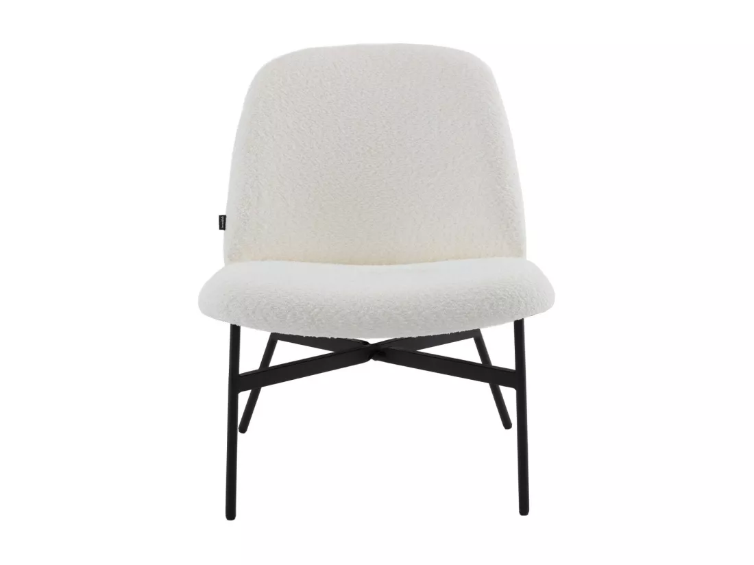 Fauteuil en tissu bouclé beige - Petra