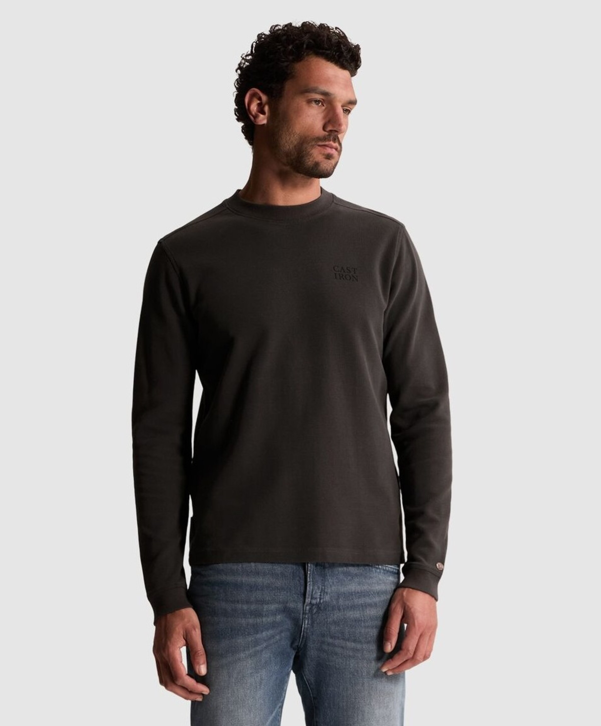 Cast Iron Heren longsleeve grijs