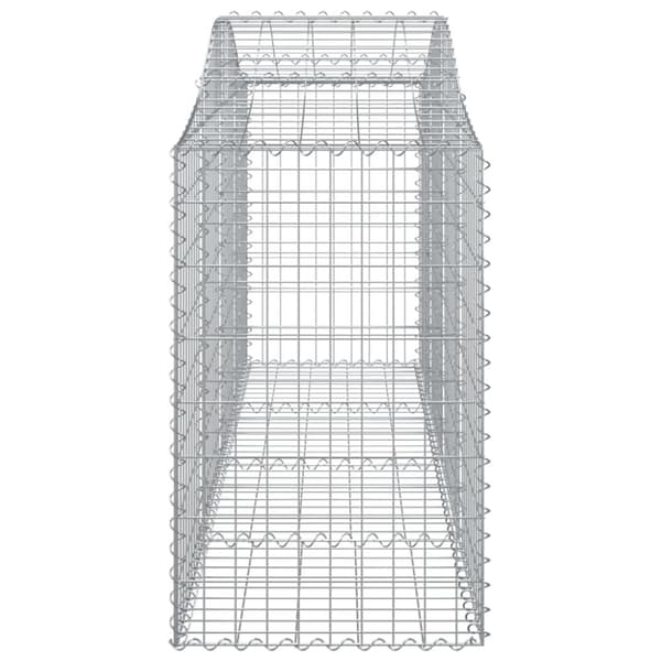 vidaXL Gabionkurver buede 14 stk 200x50x80/100 cm galvanisert jern