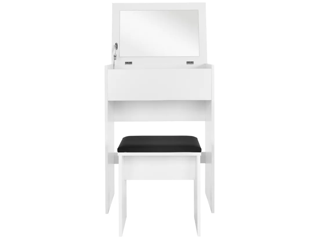 Coiffeuse blanc avec miroir pliable table de maquillage ML-DESIGN