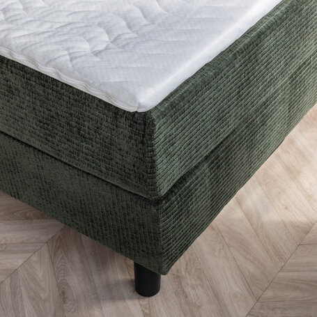 Boxspring Julia Rib - Olijfgroen - 180 x 200 cm