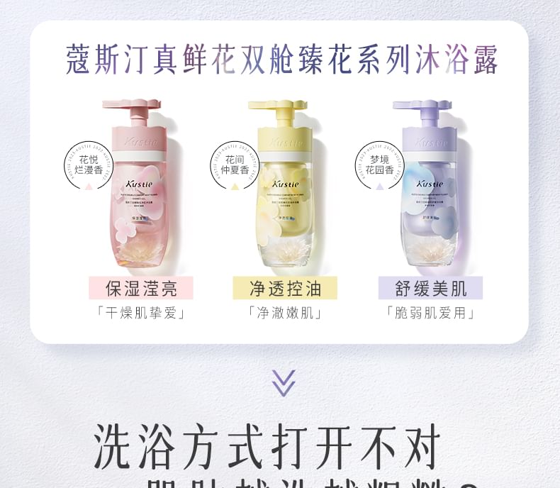 Kustie - Olie-controlerende bodywash met twee compartimenten