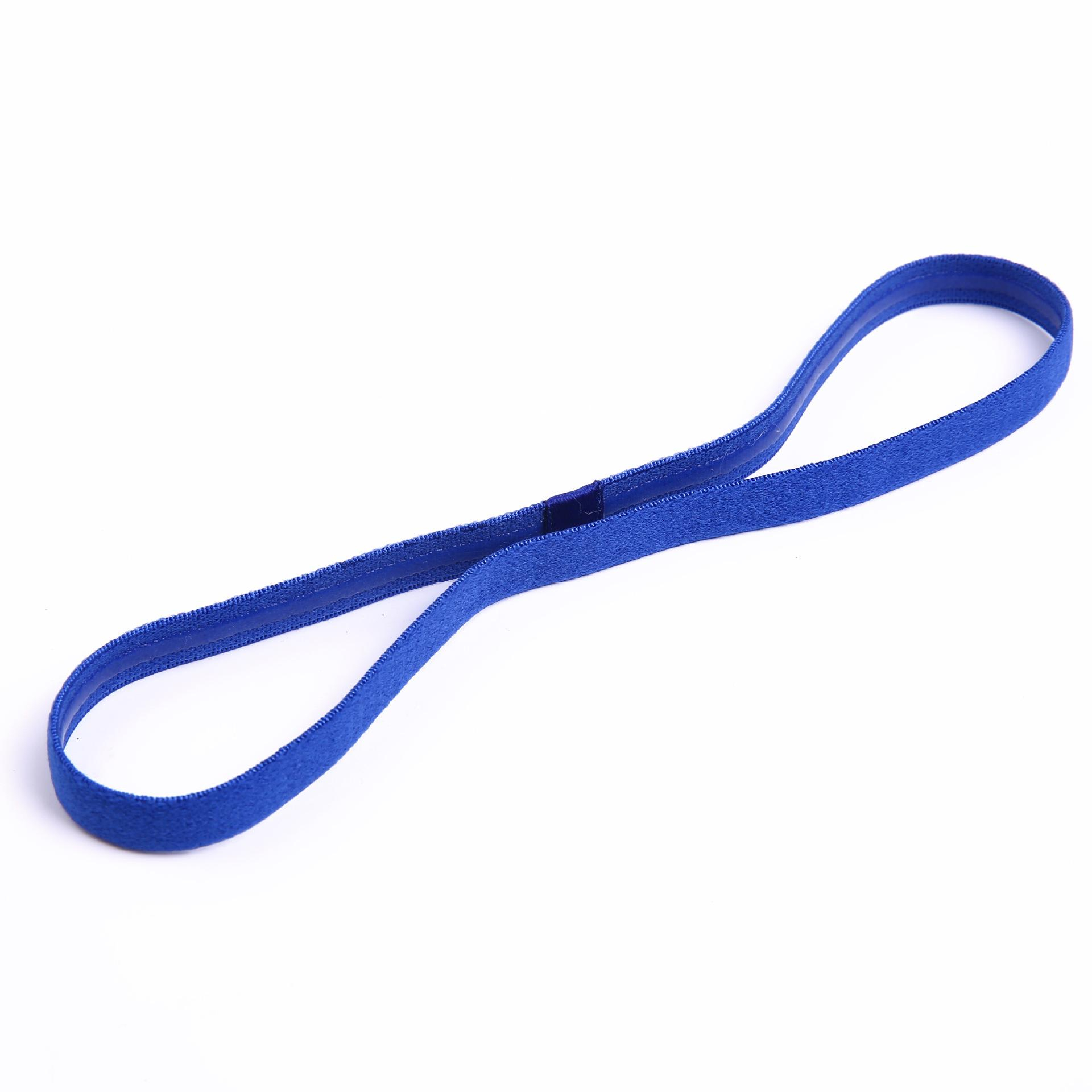 (4er Set) Anti-Rutsch Silikon Haarband Elastisches Sport / Fitness Gummiband für Laufen / Workout / Joggen (One-Size) - Blau / Grau / Weiss / Schwarz