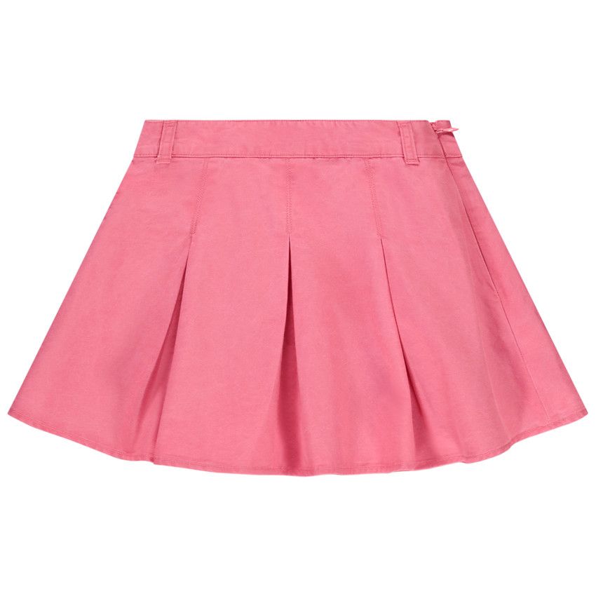Jupe courte effet plissé en popeline pour fille - Multicolore