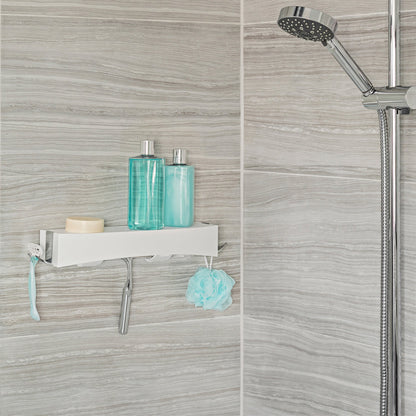 Etagère de douche sans perçage Clever blanche