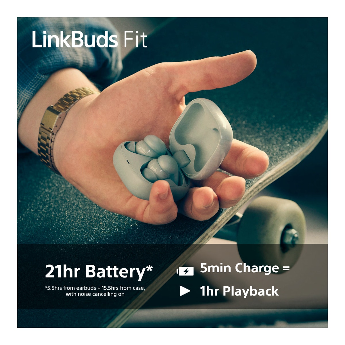Sony LinkBuds Fit helt trådløse in-ear hodetelefoner (grønn)
