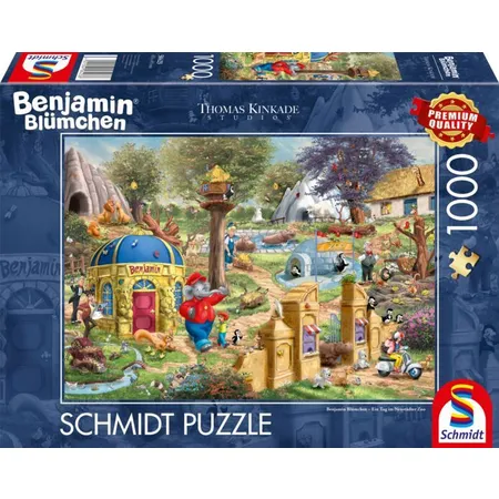 Schmidt Spiele Puzzle - Benjamin Blümchen, Ein Tag im Neustädter Zoo, 1000 Teile