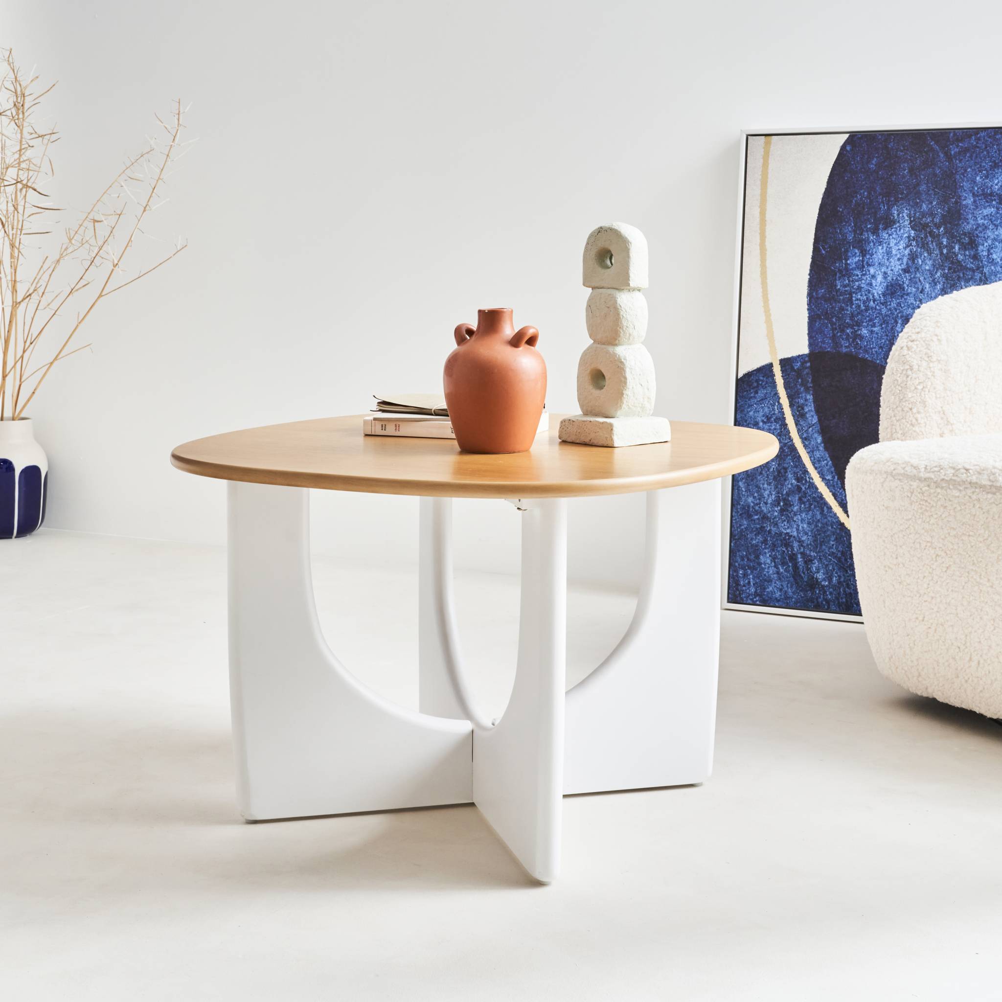 Table basse carrée 70cm mdf et placage chêne