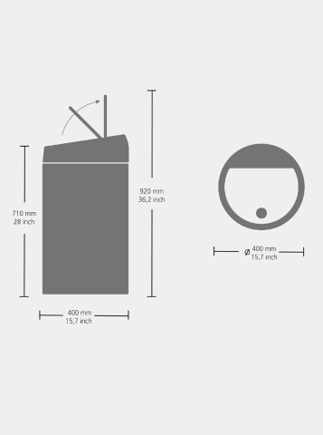 Touch Bin afvalemmer, 60 liter - Brilliant Steel