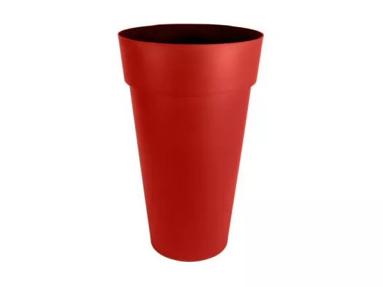 Pot de fleur rond Toscane Ø 48 x H.80 cm - Rouge rubis - Eda