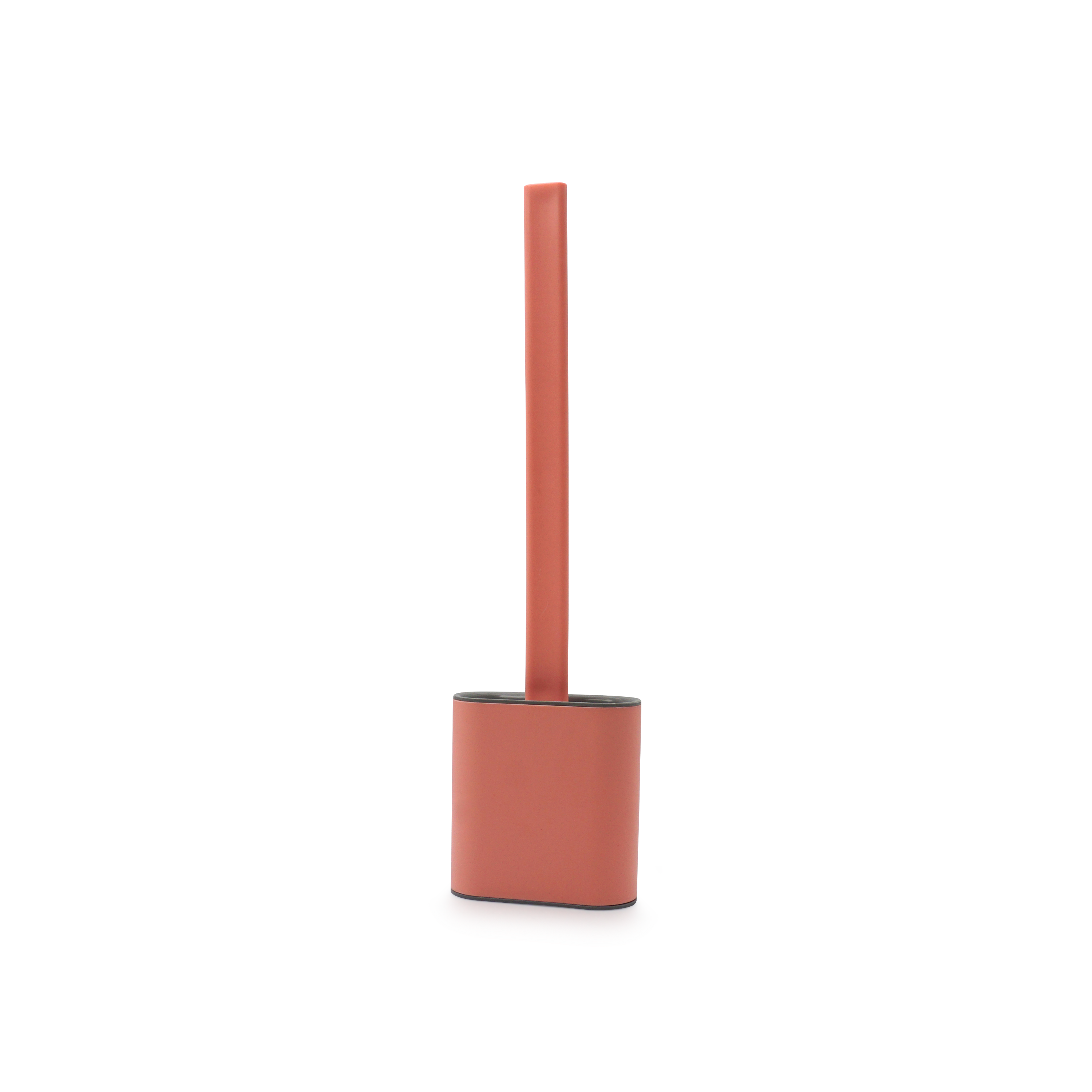 Flexible WC Bürste Silikon Toiletten Abfluss Reiniger mit Wandhalterung - Korall Rot