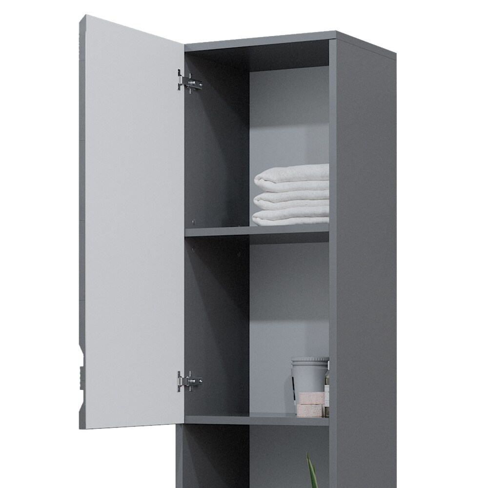 VICCO Badschrank FREDDY Anthrazit Hochglanz Badezimmerschrank Hochschrank Bad