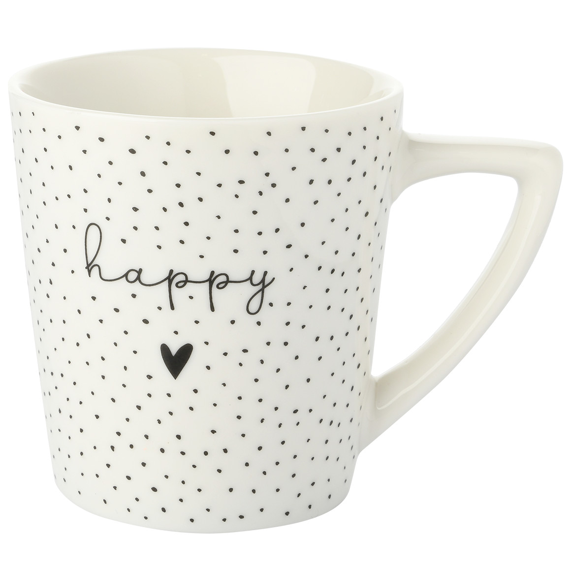 Tasse mit Allover-Muster weiss / schwarz