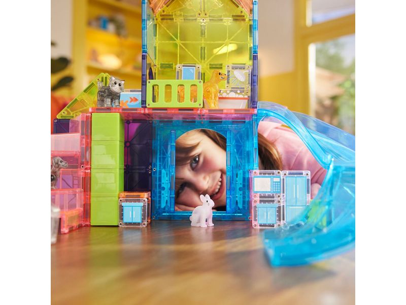 Magna-Tiles Pet Playhouse 50 Teile Bau-Set mit 50 magnetischen Teilen
