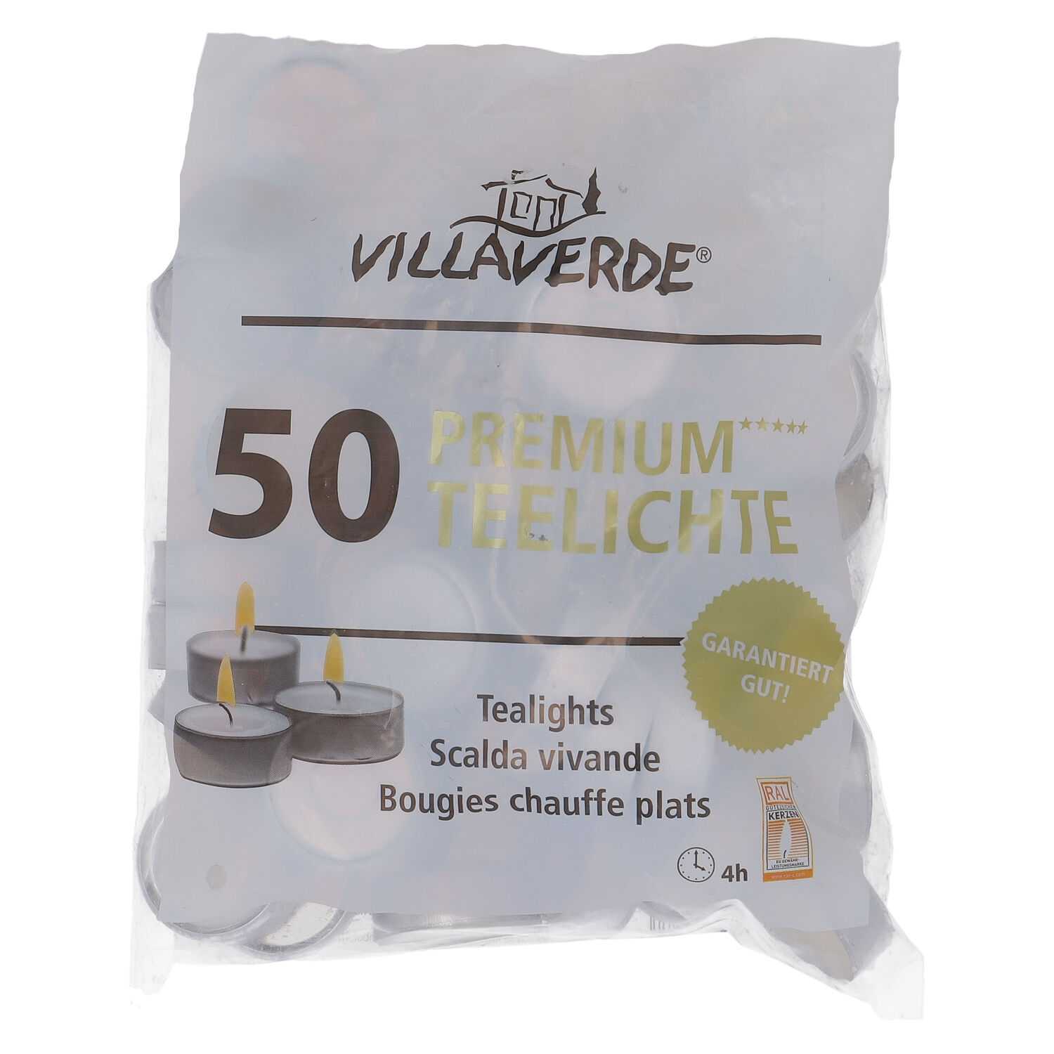 Teelichte 50er weiß, 4h Brenndauer