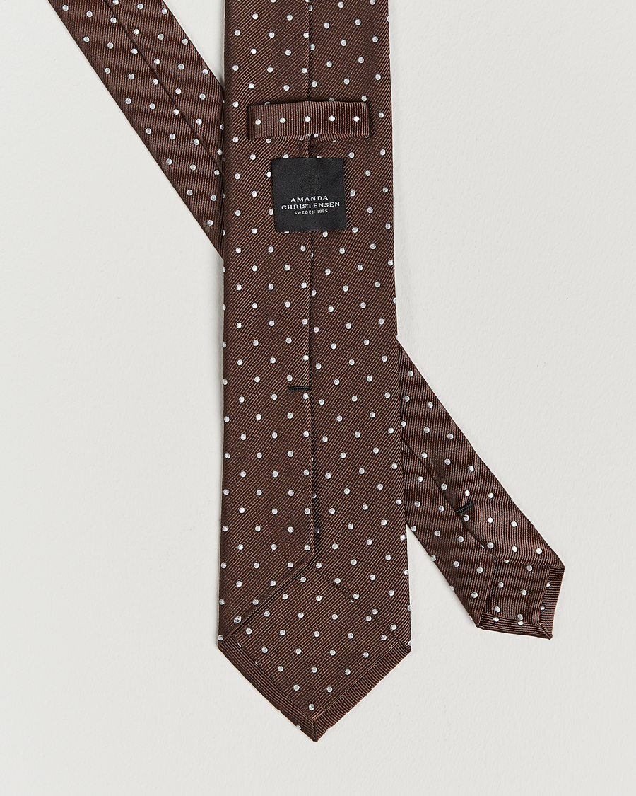 Amanda Christensen Dot Classic Tie 8 cm Brown/White