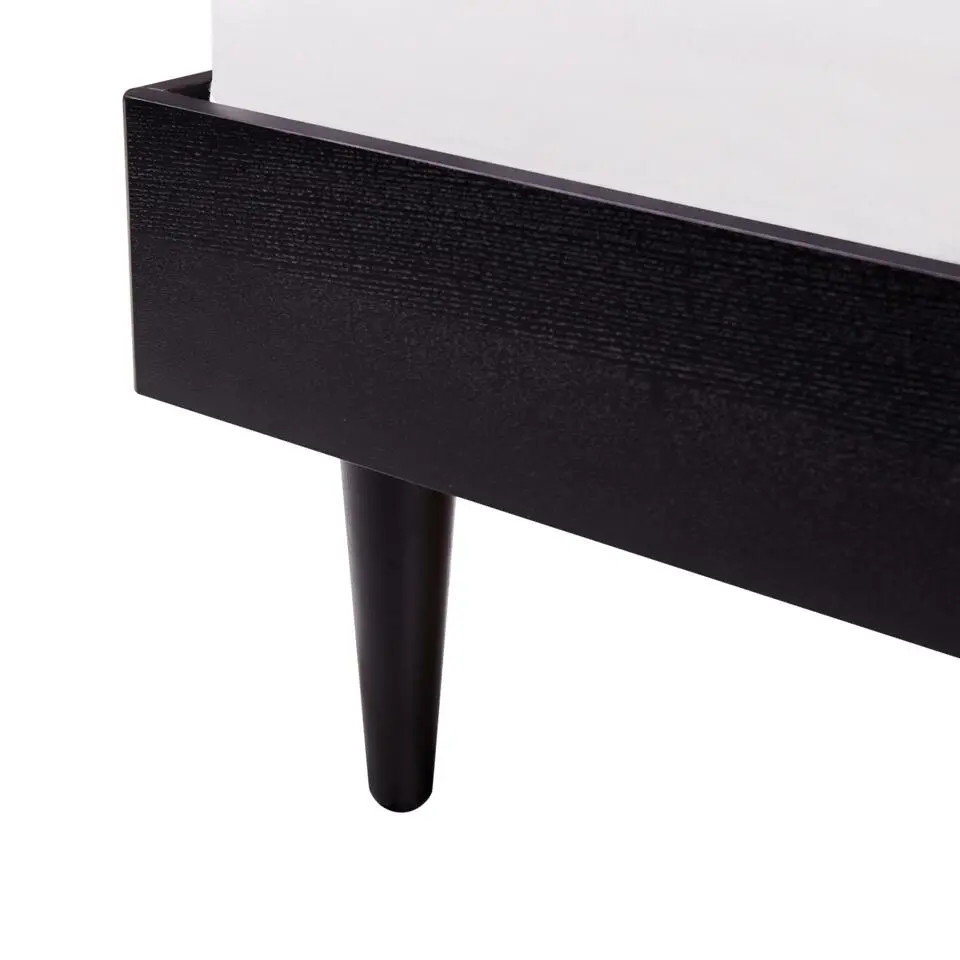 VARZY - Bed - Zwart - 160 x 200 cm - Rubberhout