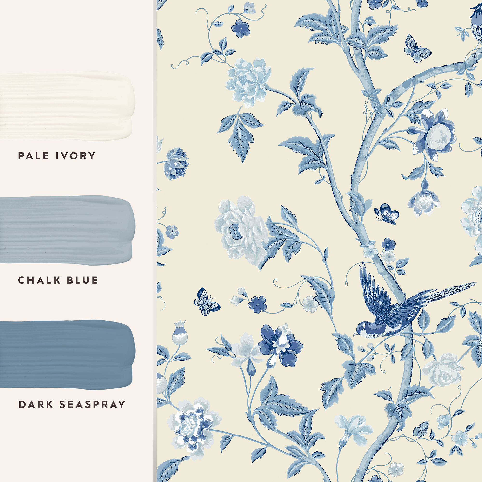 Vliesbehang summer palace royal blue