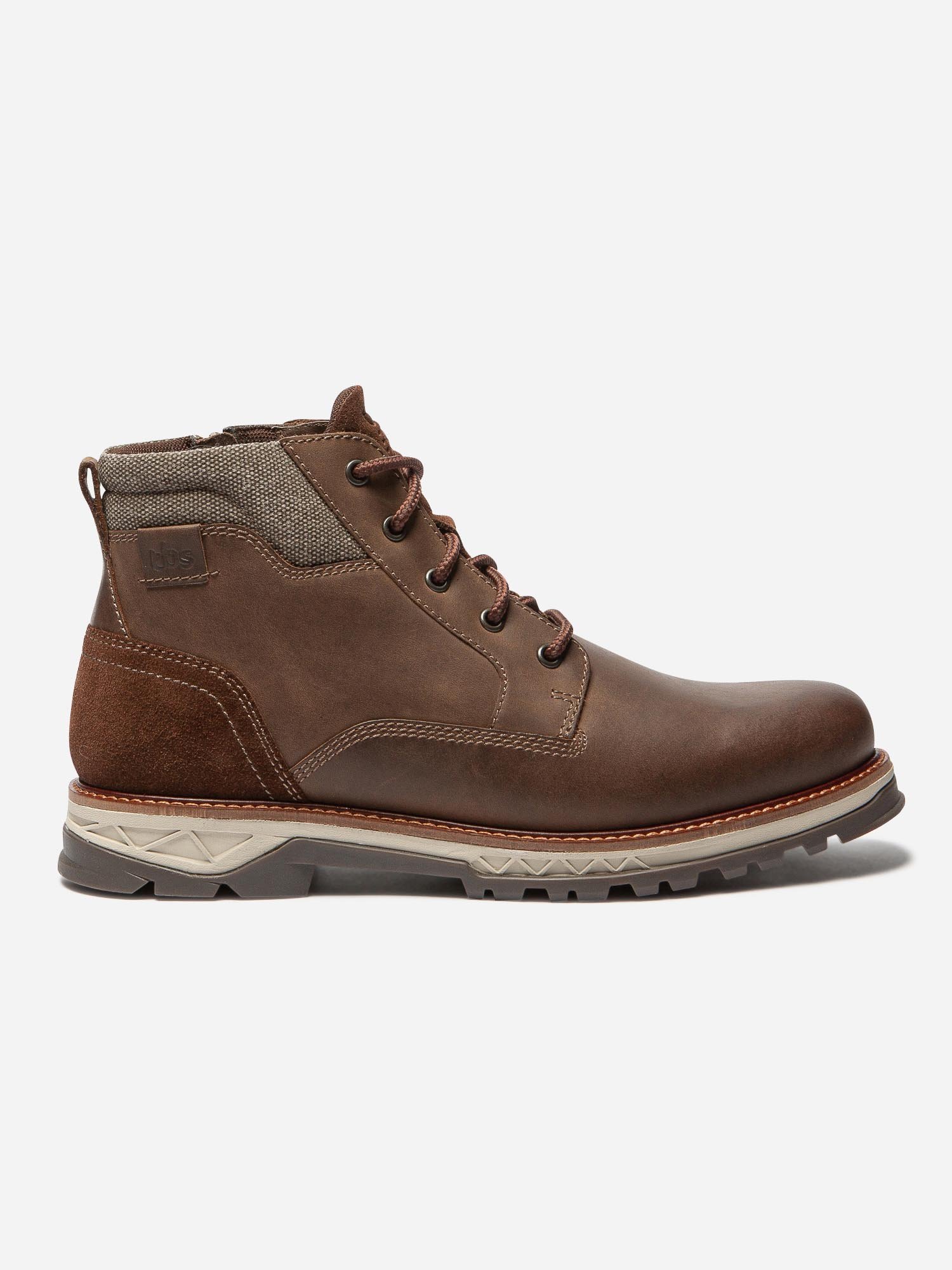 Boots Homme Confort Semelle Crantée Cuir Marron