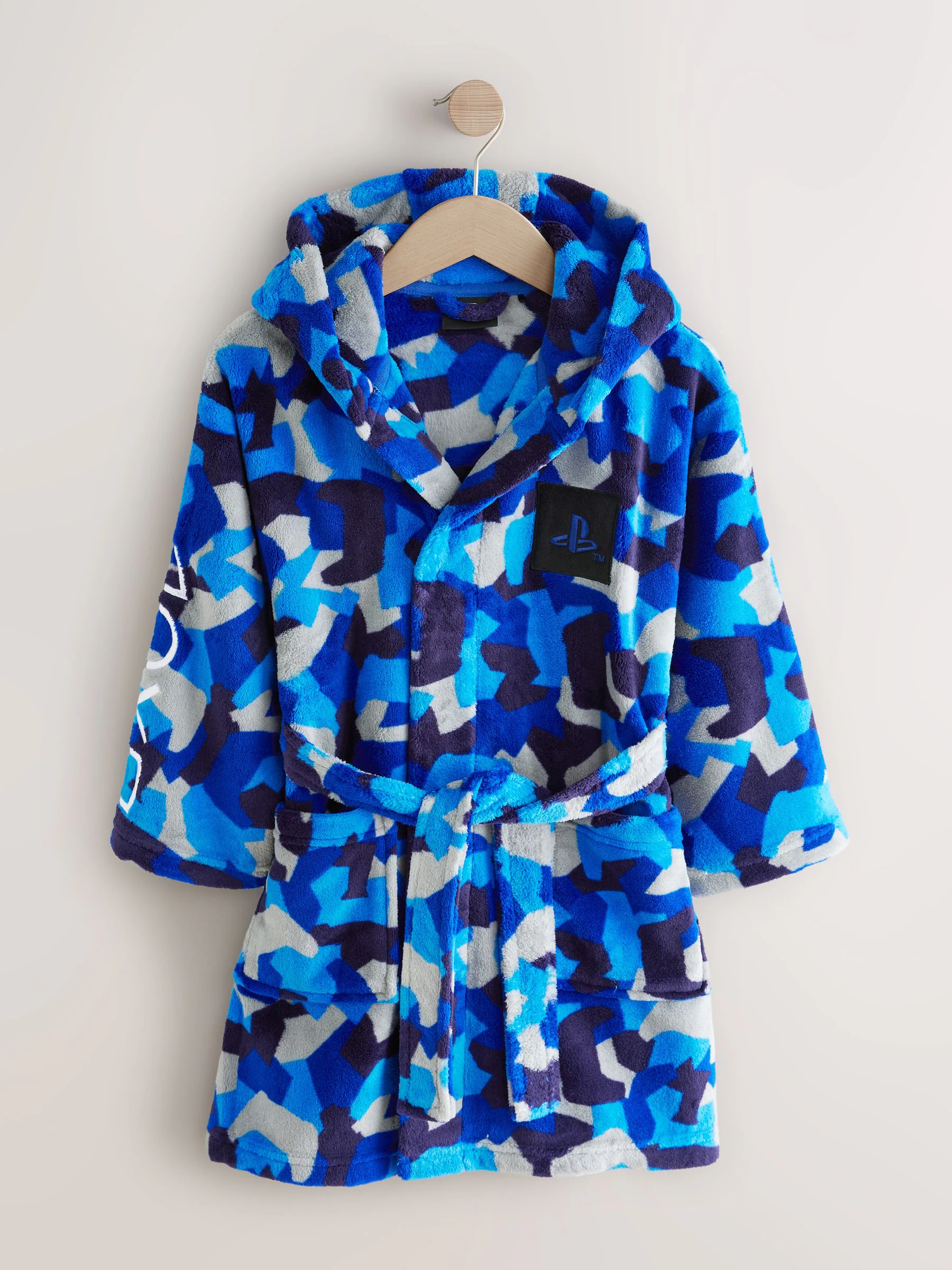 Blauw/wit Playstation - Damesbadjas (5-16jaar)