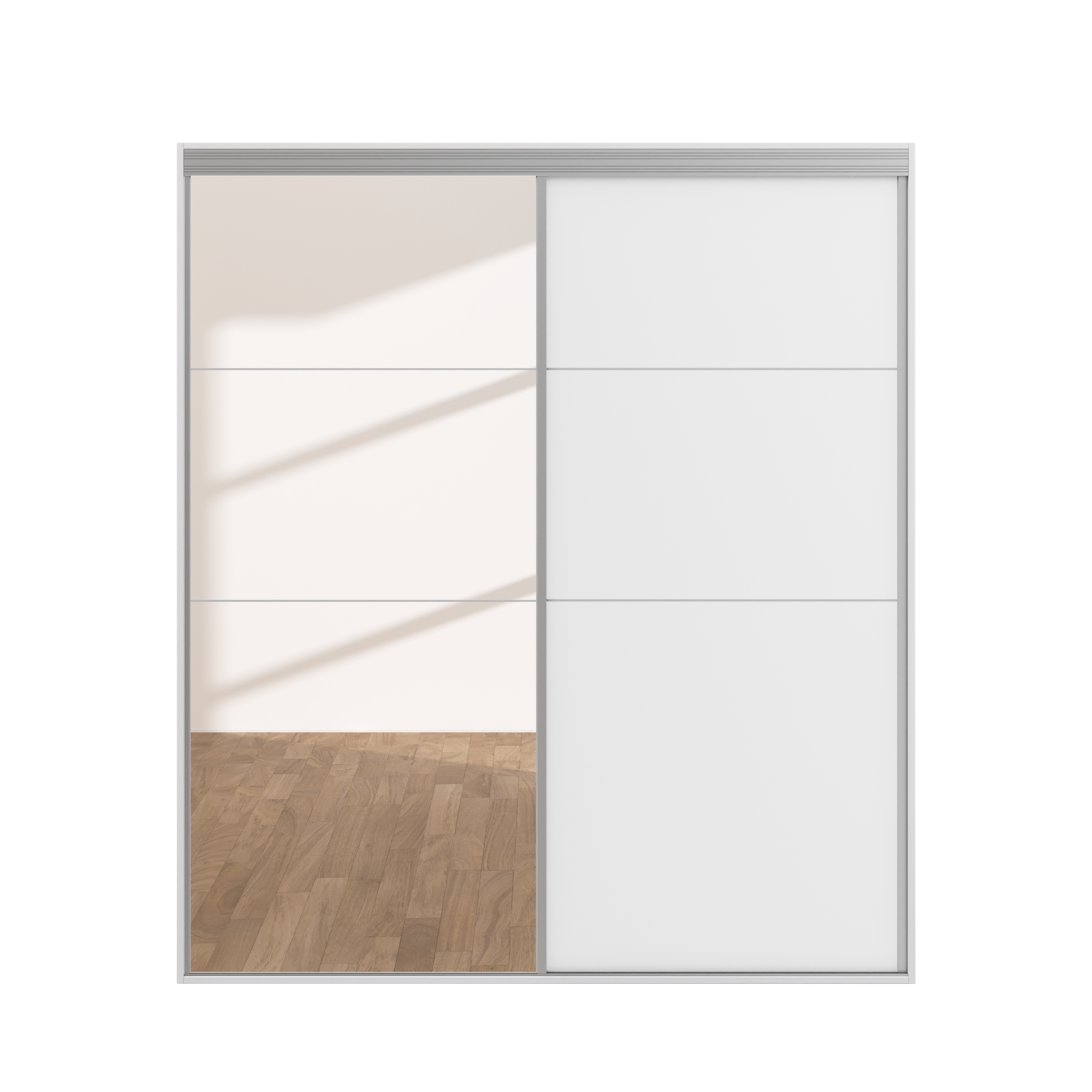 Kleiderschrank Schiebetüren mit Spiegel REVA 180 cm weiss
