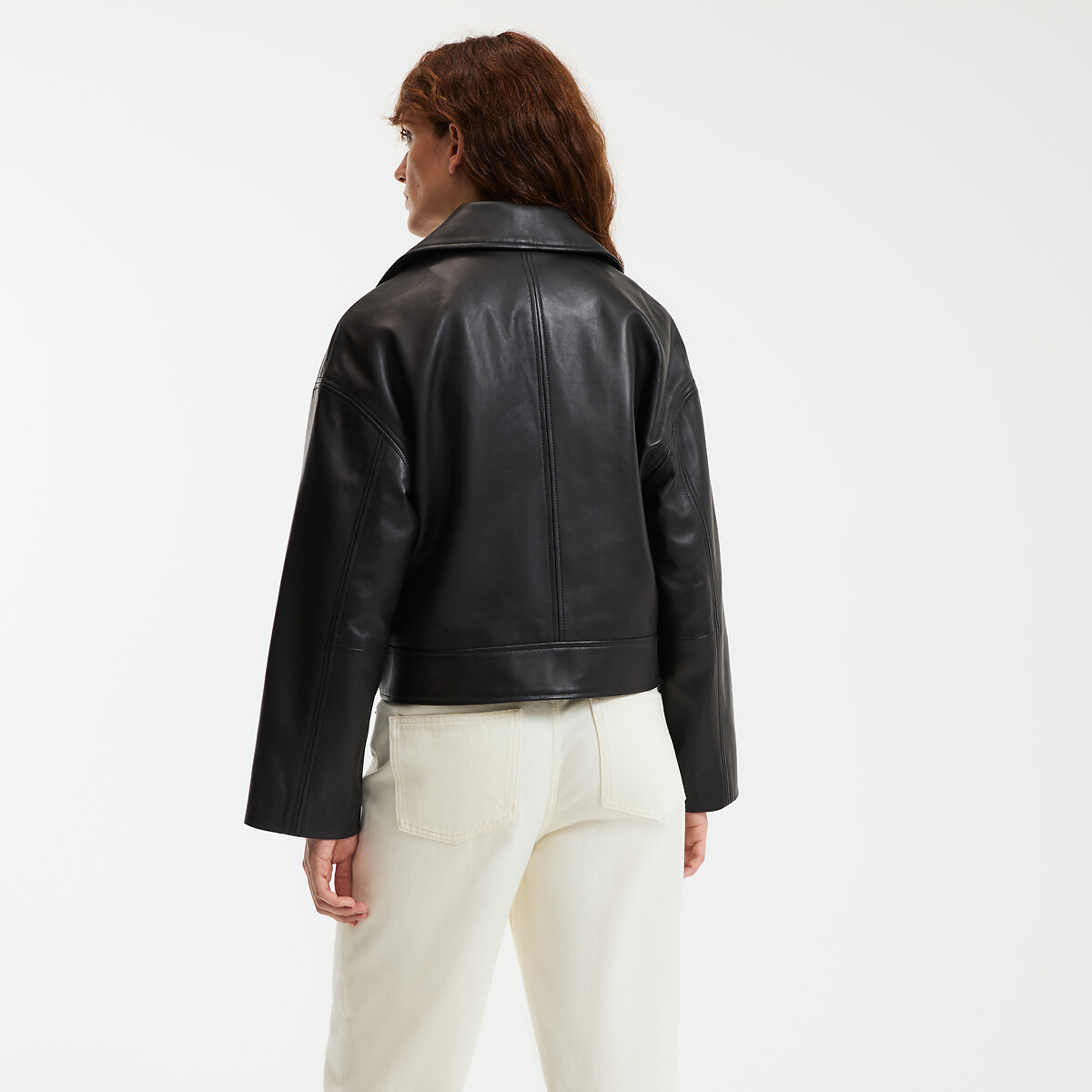 LA REDOUTE COLLECTIONS<br>Jaqueta de couro estilo motociclista, Signature THELMA