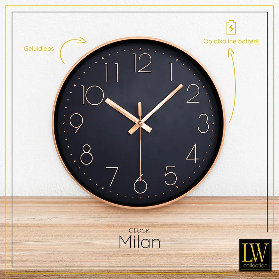 LW Collection Keukenklok Milan rosé 30cm