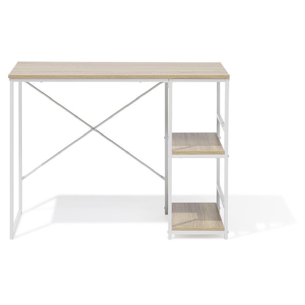 Bureau Lili métal blanc et bois - 100x45xH75cm