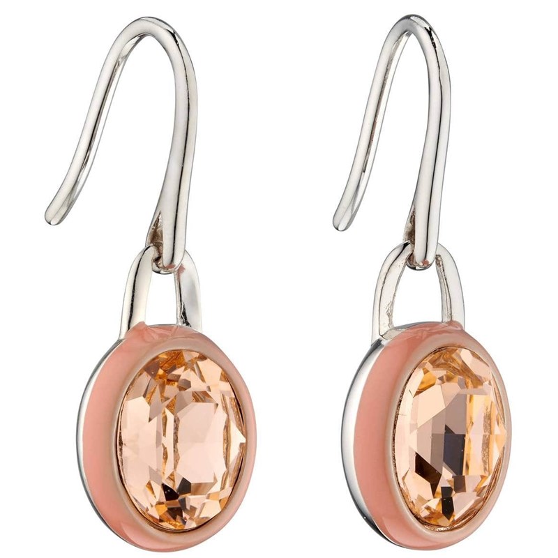 Boucle d'oreille cristal de pêche en argent 925/1000