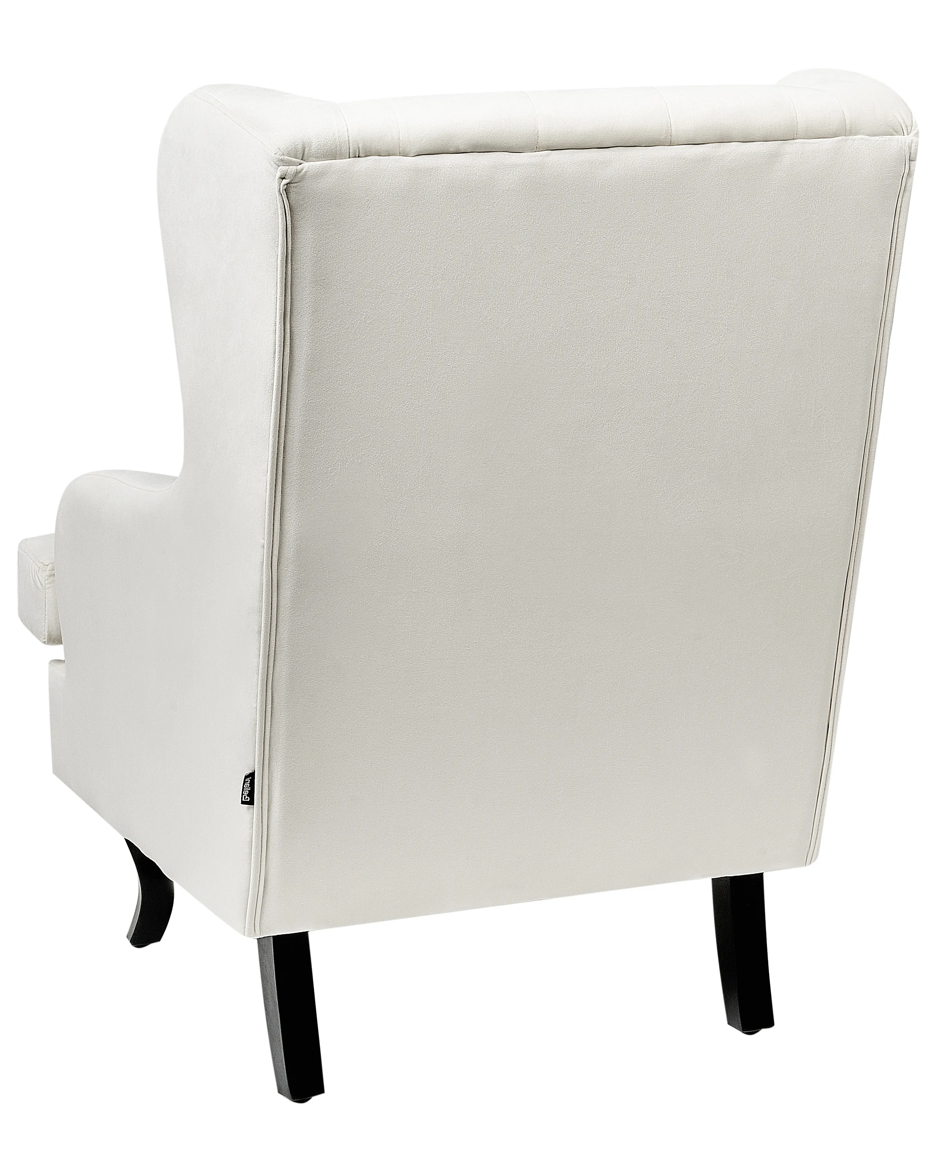 Oorfauteuil ALTA Fluweel Gebroken wit