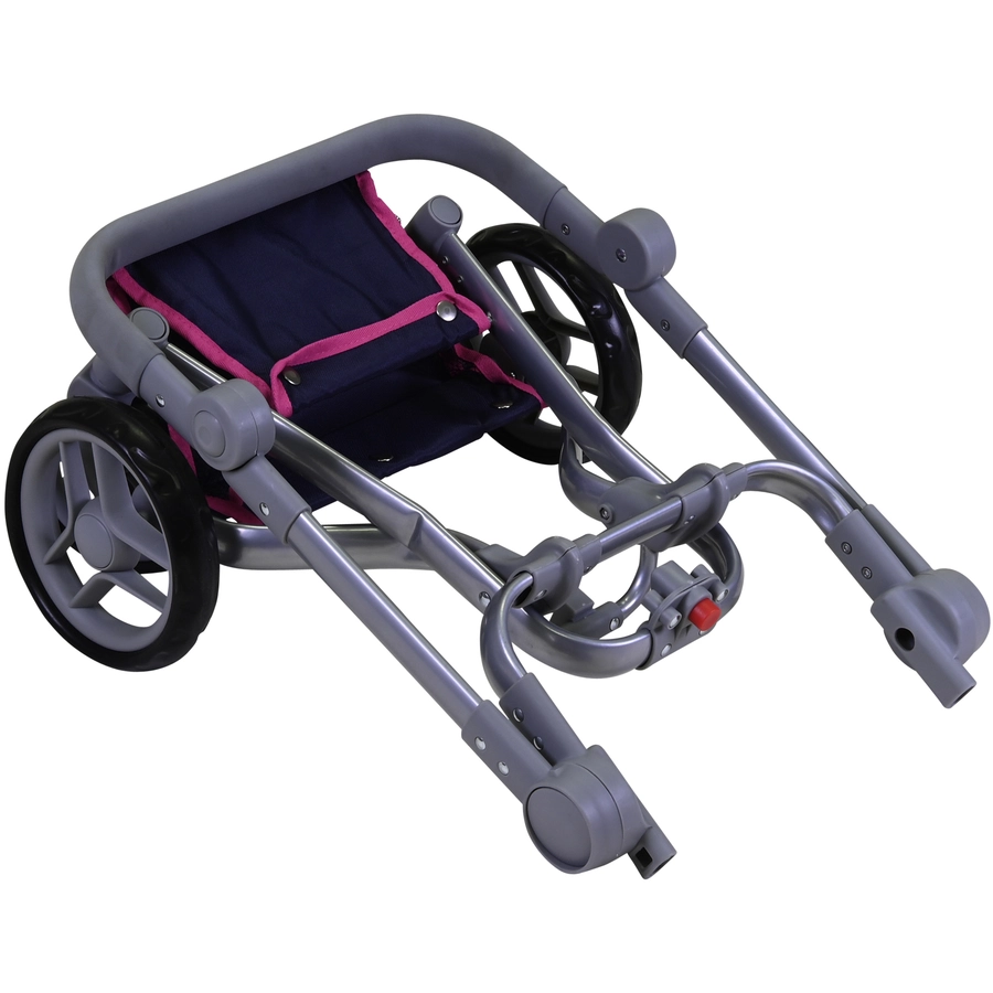 knorr toys® Puppenwagen Boonk - flying hearts blue pink blau