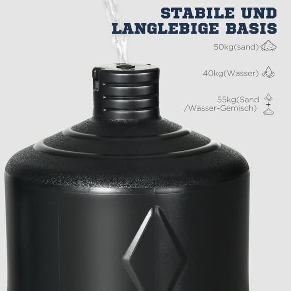 Boksesekk Stående Boksesekk Boksepose For Kropp Med Hdpe-Base Frittstående Boksepartner For Voksne Hjemmetrening 178-207Cm Høydejusterbar