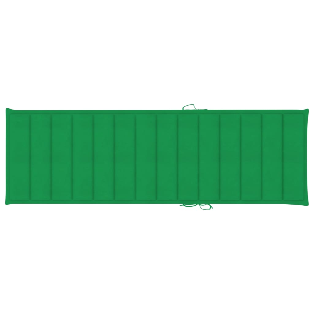 Transat chaise longue bain de soleil lit de jardin terrasse meuble d'extérieur double et coussins vert bois de pin imprégné 0