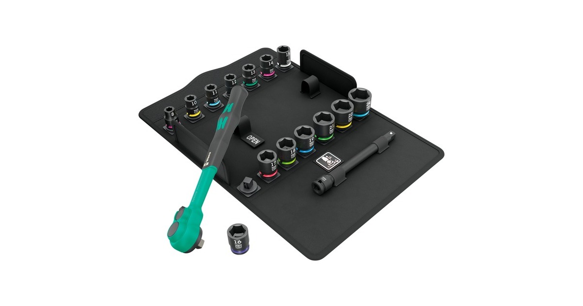 Wera8100 SB 12 Zyklop Comfort ratelset gereedschapsset  (Zwart/groen, Omschakelpal, 3/8
